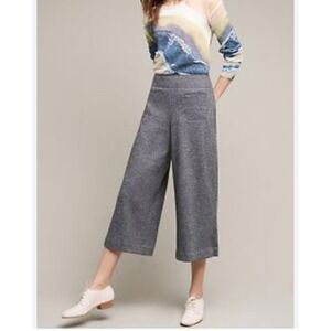 Anthropologie Elevenses Wool Cropped Wide Leg Pants